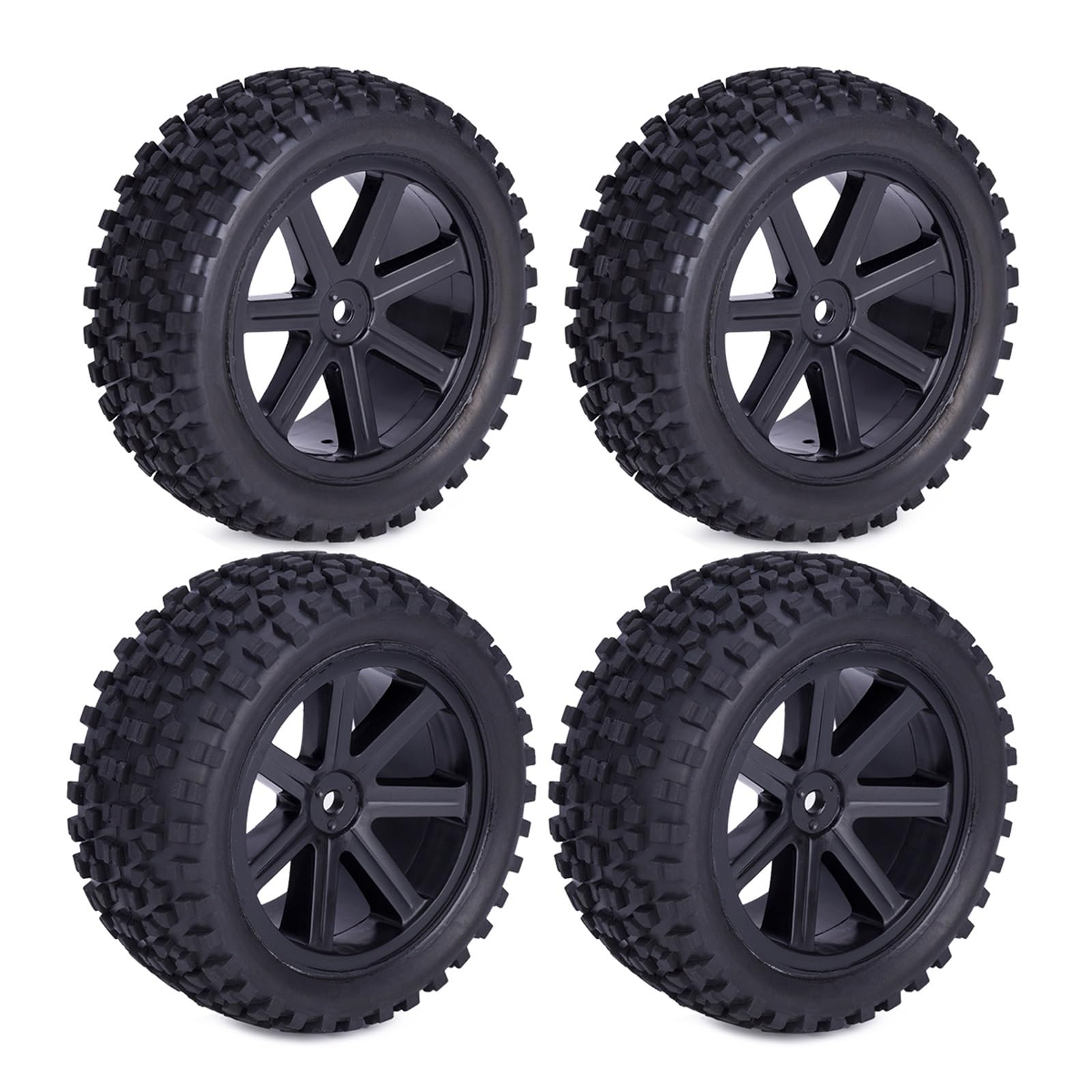 Juego NeumáTicos Ruedas RC para Wltoys para Redcat para HPI para HSP para Tamiya Juego Ruedas Neumáticos Delanteros Traseros 4 Piezas Bujes Hexagonales 12Mm Piezas Mejora para Buggy RC 1/10