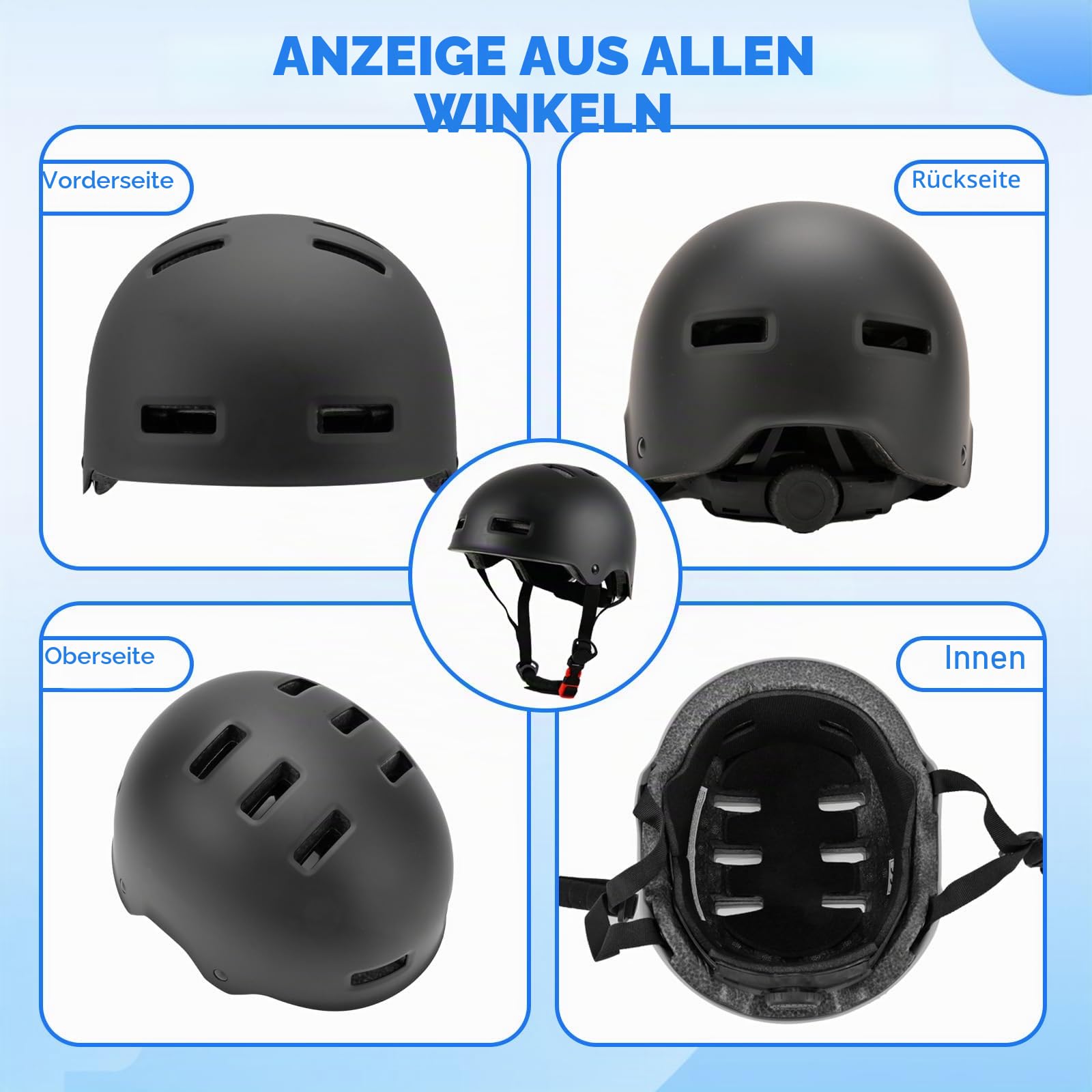 Verstellbarer Fahrradhelm Skaterhelm für Mädchen Jungen Kinder Jugend Erwachsene, Kinder Schutzhelme für Multi-Sportarten Fahrrad Skateboard Skaten