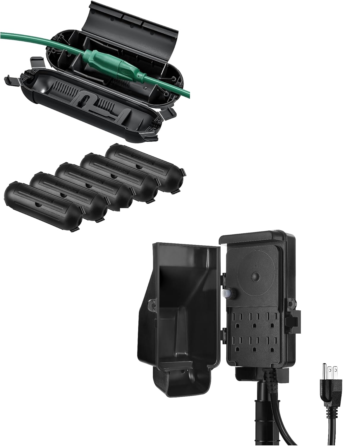 DEWENWILS WiFi Outdoor Outlet Timer, Smart Yard Stake Plug with 6 Outlets, Remote& Voice Control, Waterproof Power Stake Timer with 6Ft Cord, Alexa& Google Assistant Compatible, 1875W/15A, FCC Listed