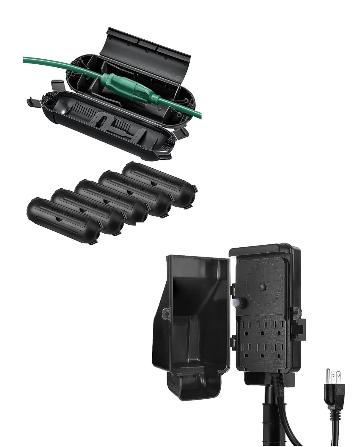 DEWENWILS WiFi Outdoor Outlet Timer Smart Yard Stake Plug with 6 Outlets Remote Voice Control Waterproof Power Stake