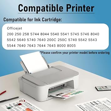 Ink 62XL Replacement for HP 62XL Ink Cartridge for HP Officejet 200 250 258