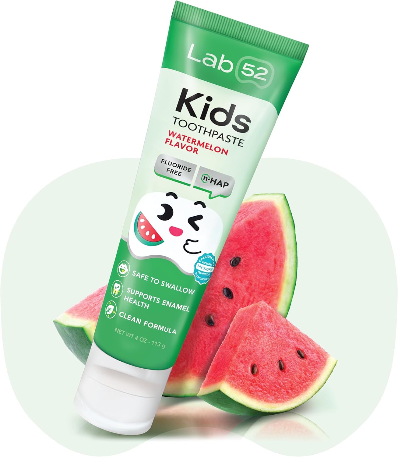 LAB52 Fluoride Free Kids Toothpaste, Nano Hydroxyapatite Xylitol Strawberry