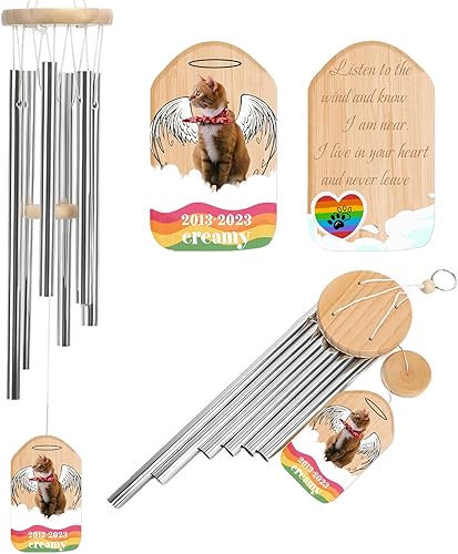 Miniatura 8 de Carillón de viento personalizado conmemorativo para mascotas, campanilla de viento personalizada para pérdida de mascotas, regalos conmemorativos