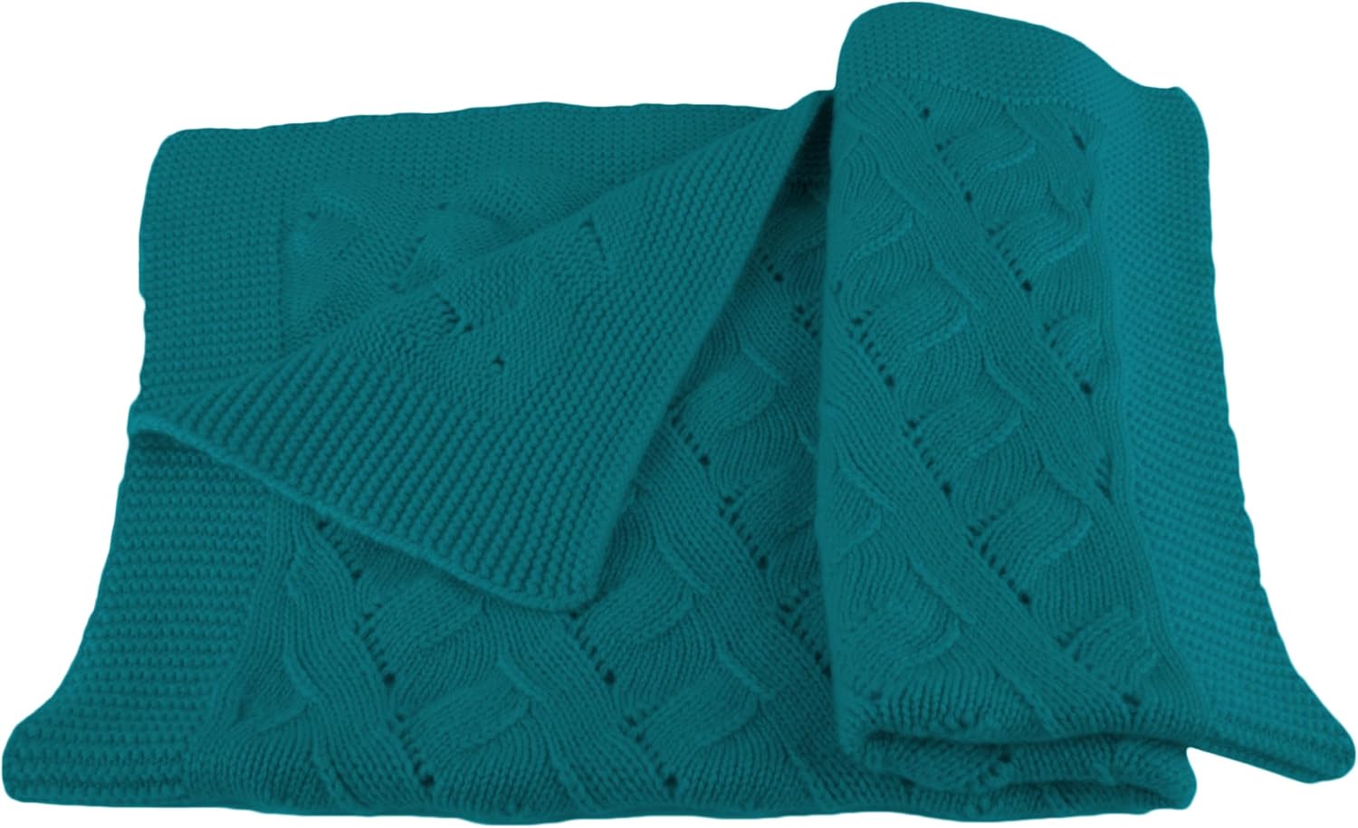 Love Cashmere Unisex Luxury 100% Cashmere Baby Blanket - Teal Blue - Hand Made in Scotland