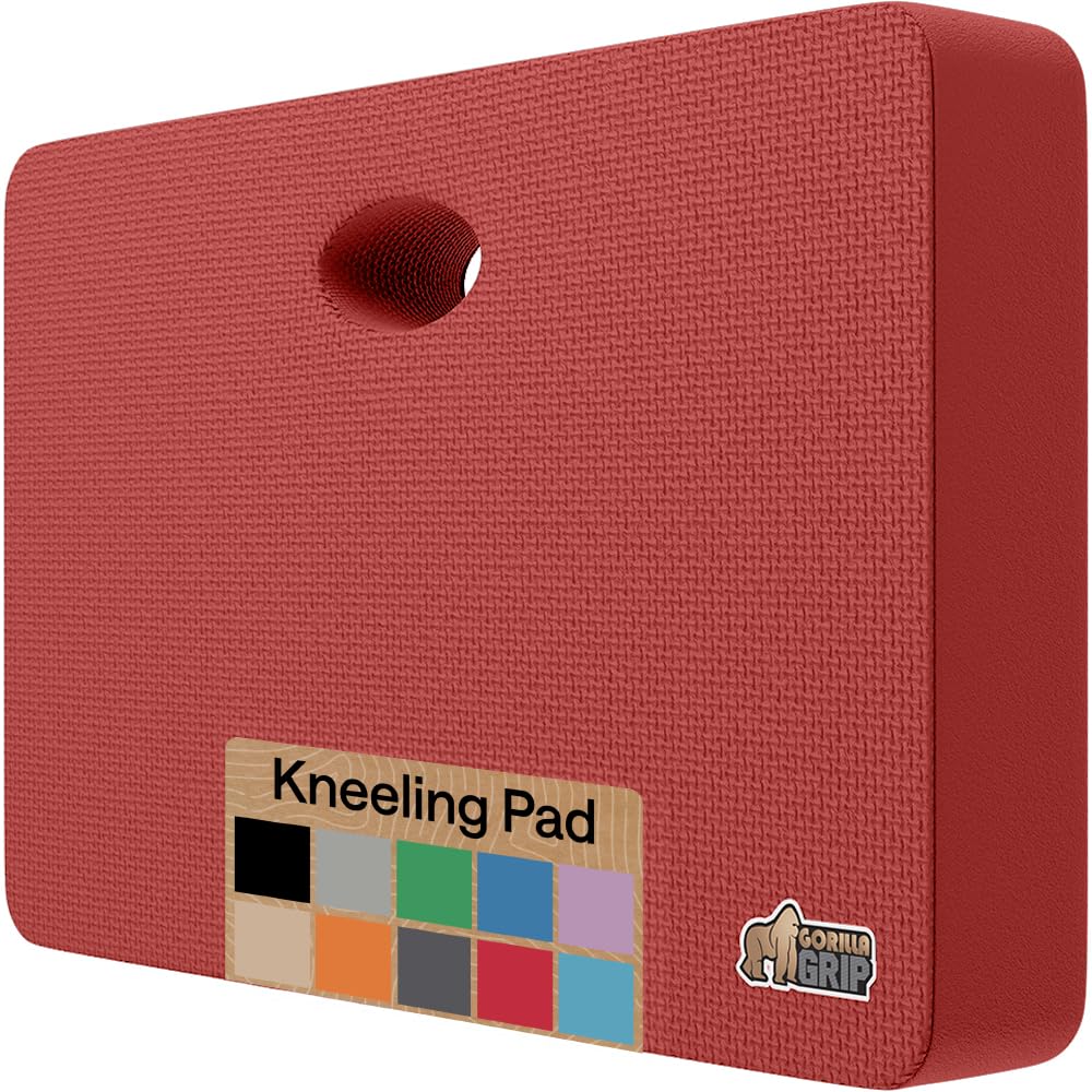 GORILLA GRIP® Extra Thick Foam Kneeling Pad for Gardening, 17.5x11 Red