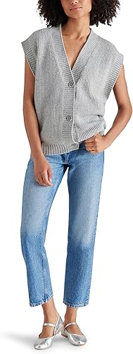 Steve Madden Apparel Giorgia Sweater Vest survêtement, Gris, L Femme