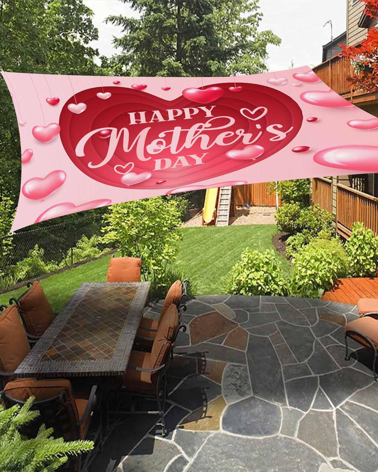 Boanket Sun Shade Sail 12' x 16', Mother's Day Sun Blocking Shades Privacy Outdoor Covering, Pink Red Love Heart Shade Cloth for Patio Deck Terrace Garden Lawns Beach Backyard
