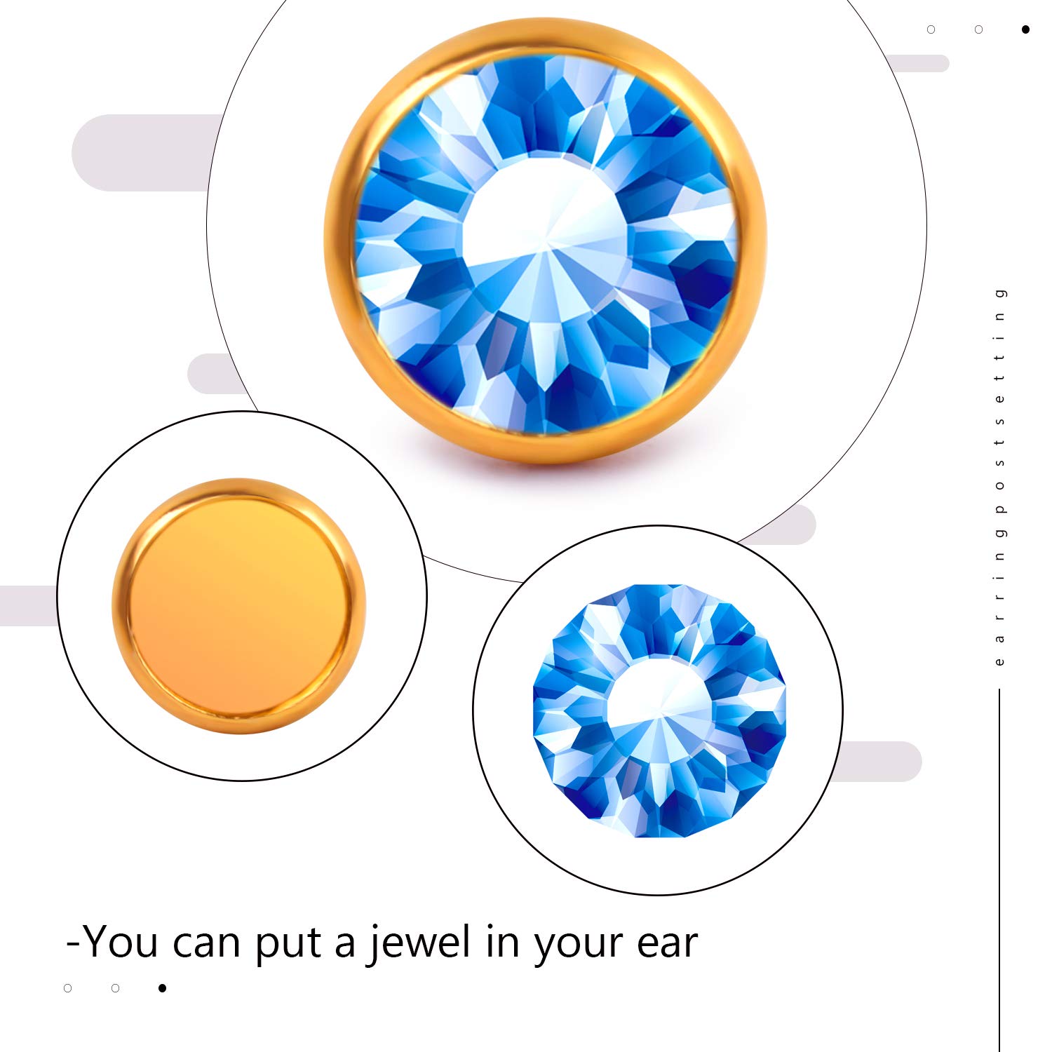 40 Pcs Stainless Steel Stud Earring Settings For 10mm Cabochons + 80 Earring Backs