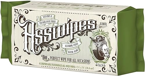 Miniatura 7 de Asswipes Toallitas desechables para adultos (1 paquete, 45 toallitas) Toallitas de limpieza personal para el cuerpo, baño y glúteos para hombres,