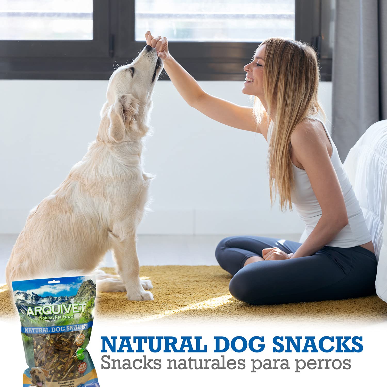 ARQUIVET Pesce secco - 1 Kg - Snack 100% naturali per cani - prelibatezze per cani - Prodotto leggero - Molto ricco di sostanze nutritive