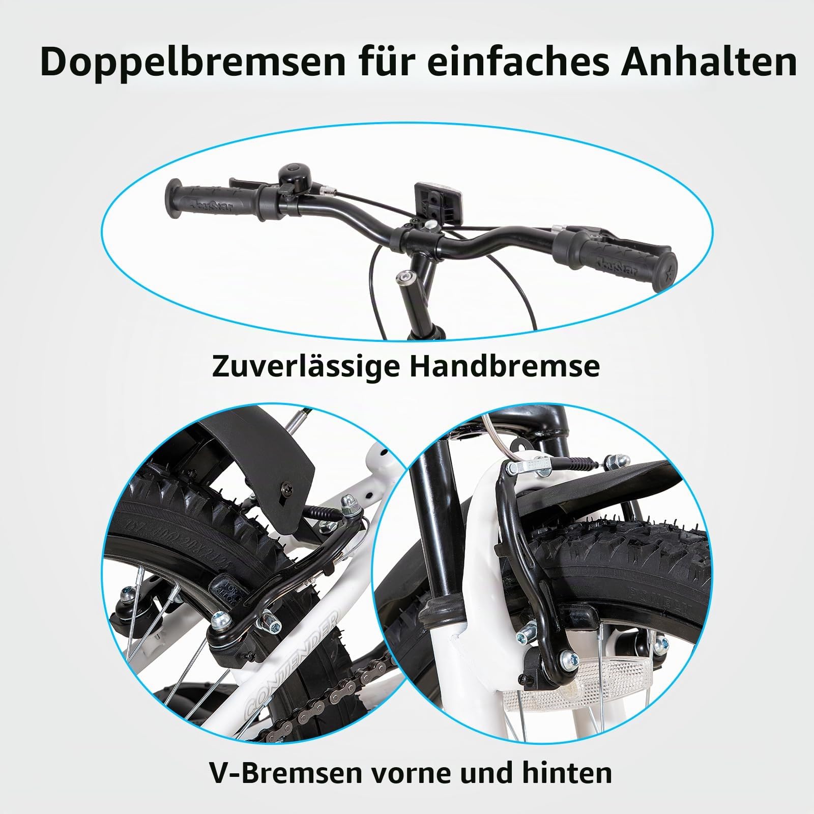 JOYSTAR Contender 20 Zoll Kinder-Mountainbike für Jungen & Mädchen von 7-13 Jahren Kinderfahrrad mit vollgefedertem Stahlrahmen und 1-Gang-Antrieb mit Ständer