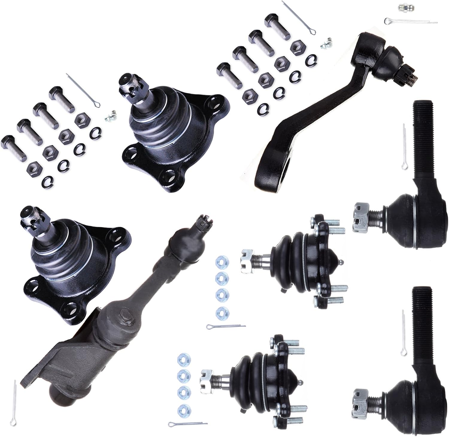 cciyu Front Upper Lower Ball Joints and Outer Tie Rod Ends Pitman Idler Arms fit for 1986 87 88 89 90 91 92 93 94 1995 for Toyota For 4Runner Pickup T100 8Pcs Suspension Kit