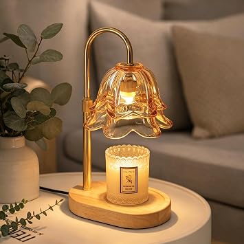 Candle Warmer Lamp with Timer Dimmable, Height Adjustable Candle Warmers with 2 Bulbs, Wax Melt Warmer for Home Bedroom Decor House Warming Gifts for Women [Energy Class G]