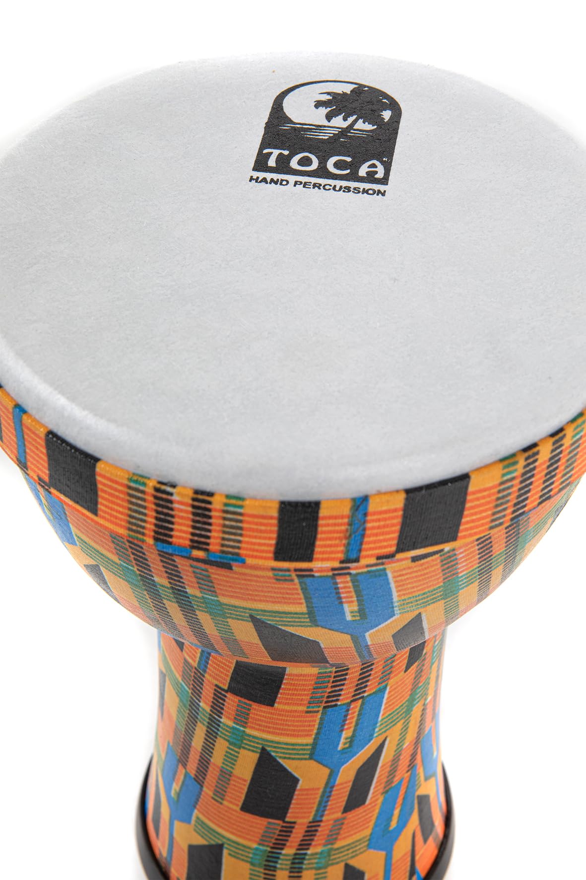 TOCA Doumbek Freestyle 2 Drum (fusto in PVC resistente alle intemperie con altezza di 10", sempre perfettamente accordato, ideale per i circoli di l'educazione e la terapia, diametro: 6"), Panno Kente
