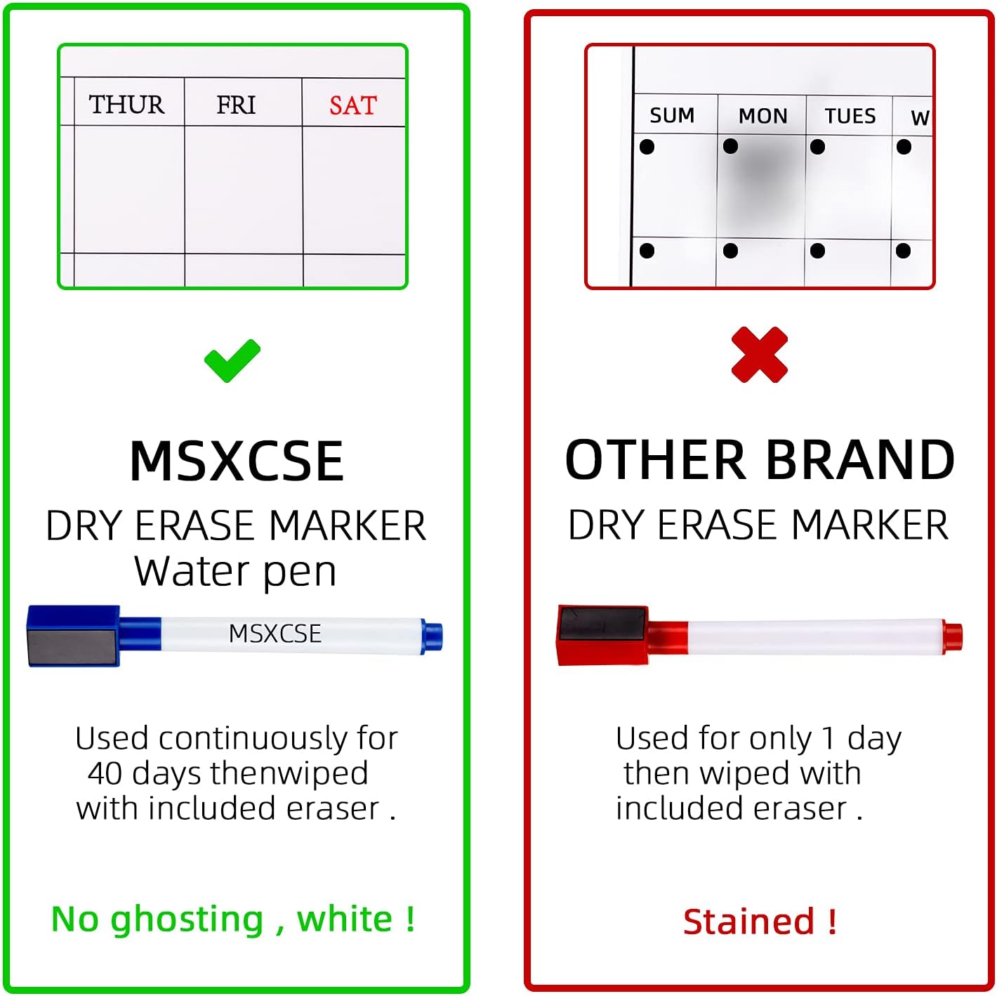 Magnetic Whiteboard Calendar for Refrigerator, Dry Erase White Board Meal Menu Planner Organizer with Weekly Planning List, 11” x 12” Dry Erase Calendar Board for Wall，2 Colored Markers : Office Products