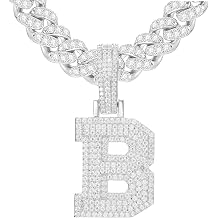 YIMERAIRE 3D Moissanite Letter Pendant Sterling Silver Moissanite Initial Letter Necklace For Men & Women 24 Inch Rope Chain