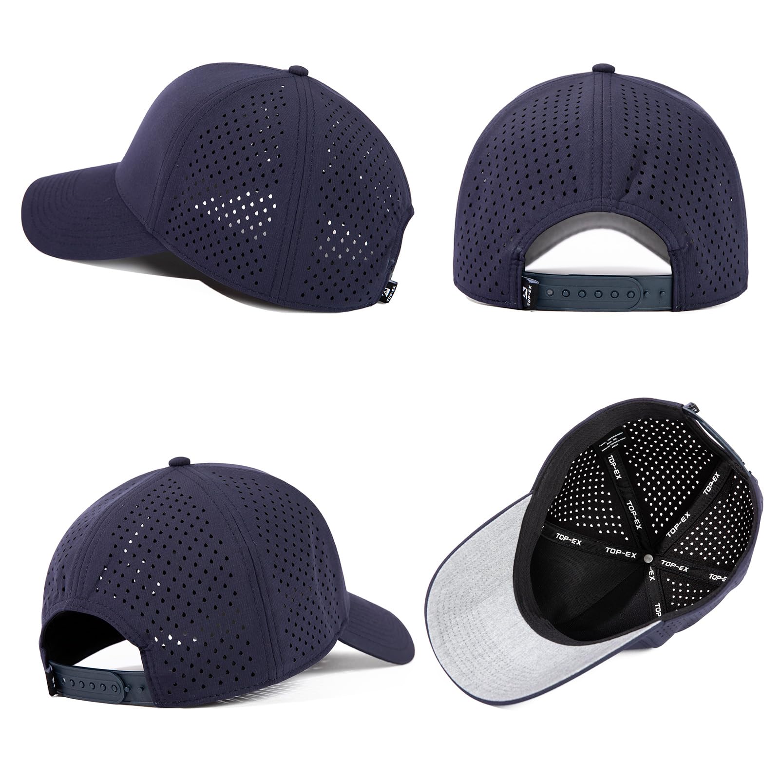 TOP-EX L/XL/XXL Hydro Performance Snapback Casquette de baseball pour homme et femme Respirant Léger Protection UV Imperméable Sport Golf Course avec Taille réglable