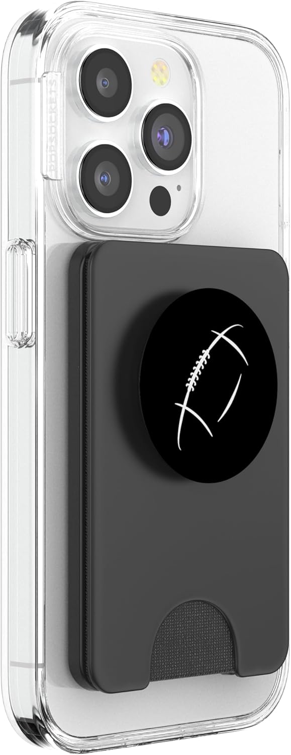 American Football Silhouette Football PopSockets PopWallet for MagSafe