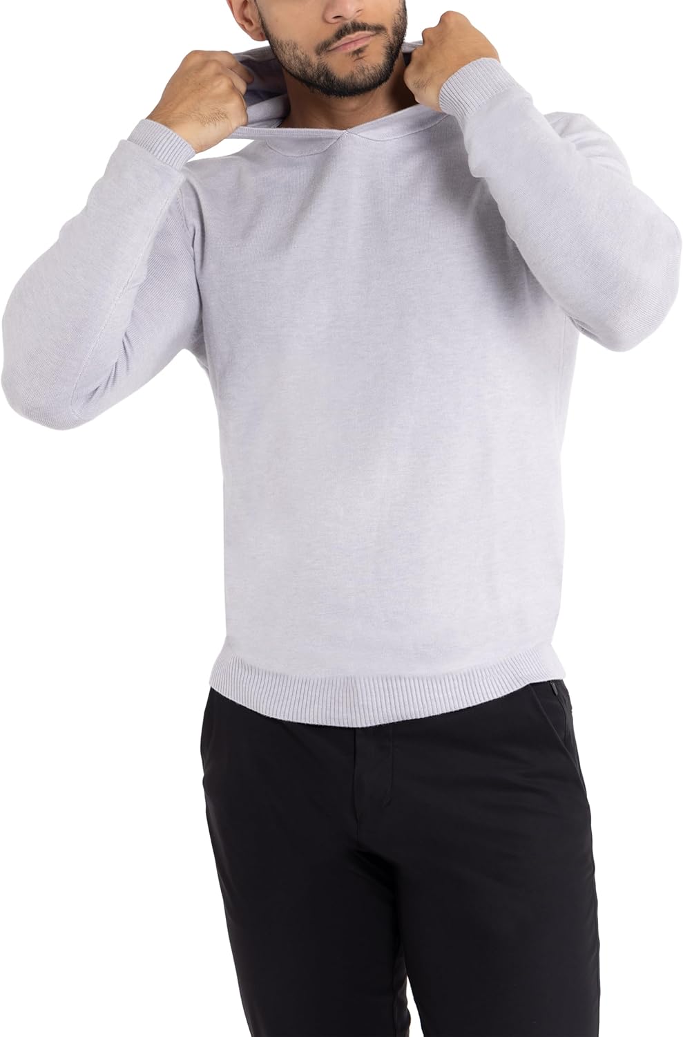 X RAY Men's Hooded Long Sleeve Sweatshirt, Solid Casual Pullover Hoodie Sweater