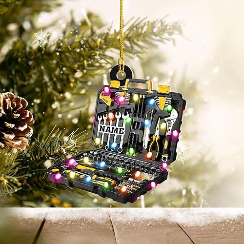 Miniatura 5 de Podagree - Adorno personalizado para electricista, bolsa de herramientas para electricista, adorno de Navidad, regalo de electricista, adorno de