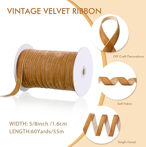 Miniatura 250 de Chuangdi 3/8 pulgadas, 60 yardas, cinta de terciopelo azul verde azulado de Navidad, cintas anchas de terciopelo vintage para adornos de árbol