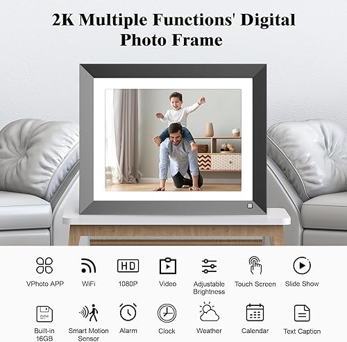 Miniatura 42 de Marco de fotos electrónico de 15.6 pulgadas, marco de fotos digital grande, pantalla de fotos inteligente para montaje en pared, 32 GB, pantalla