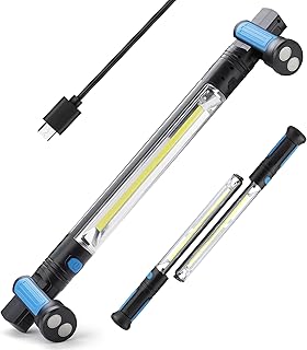 Underhood Magnetic Work Light, 2000 Lumen Bright Automotive Work Light, 4800 mAh Rechargeable LED Work Light Bar with Hooks, Cordless Mechanic