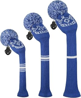 Scott Edward Golf Headcovers for Woods Set of 3 Fits Well Driver(460cc) Fairway Wood and Hybrid(UT) The Perfect Change for Golf Bag Interesting Pattern Styles