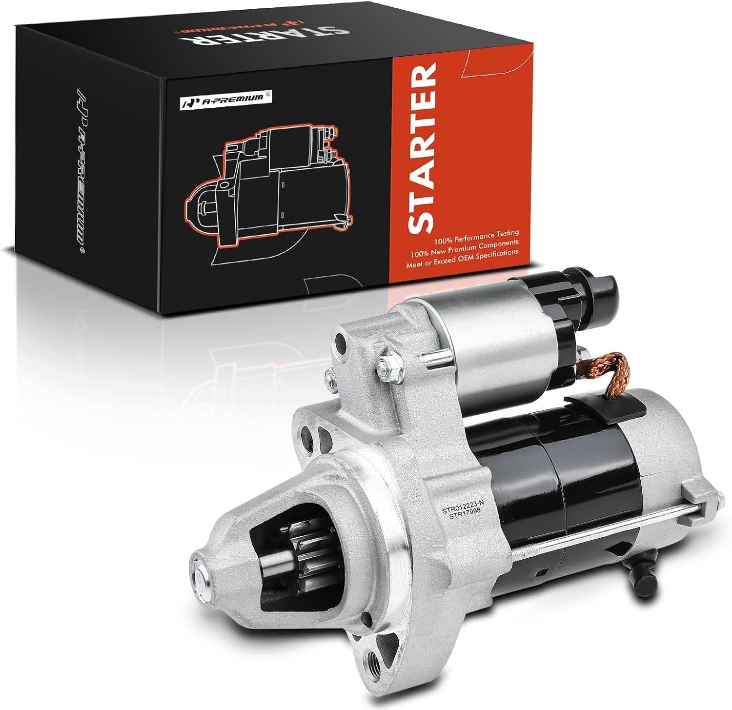 A-Premium Starter Motor Compatible with Honda Fit 2007-2008 L4 1.5L, 12V 0.8KW 9-Tooth Clockwise, Replace# 4280003390