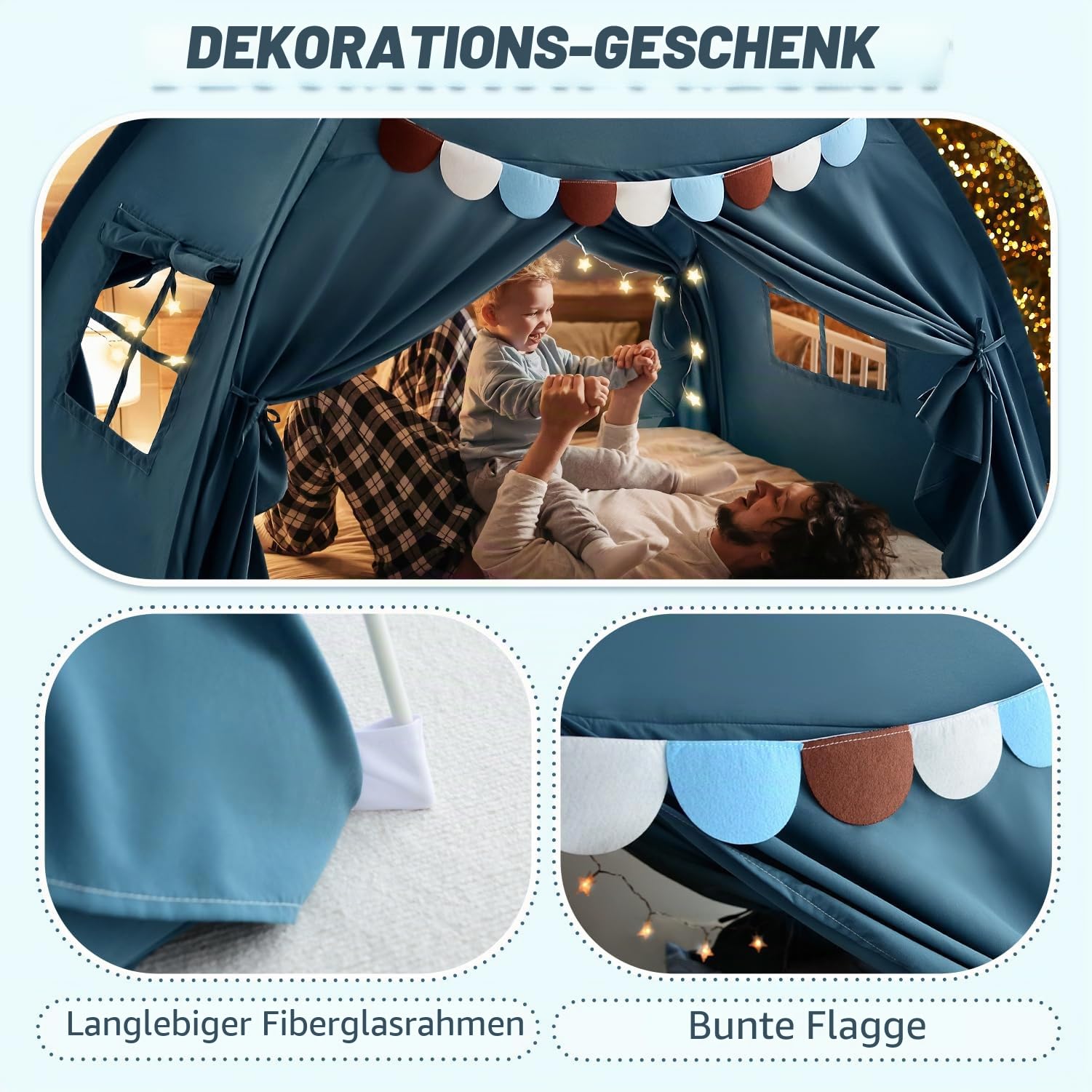 Doppelbett Zelt für Kinder, Doppelbett, Bohemian-Quaste, Innen-Sichtschutzzelt auf dem Bett, schlafen im Zugluftraum für Mädchen und Jungen
