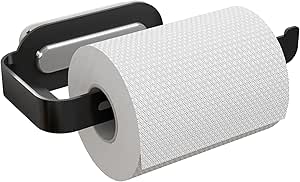 Porte-papier Toilette, Sans Perçage, Porte-papier Toilette Autocollant, En Acier Inoxydable Adapte A Cuisine Et A Salle De Bain Noir 97029621