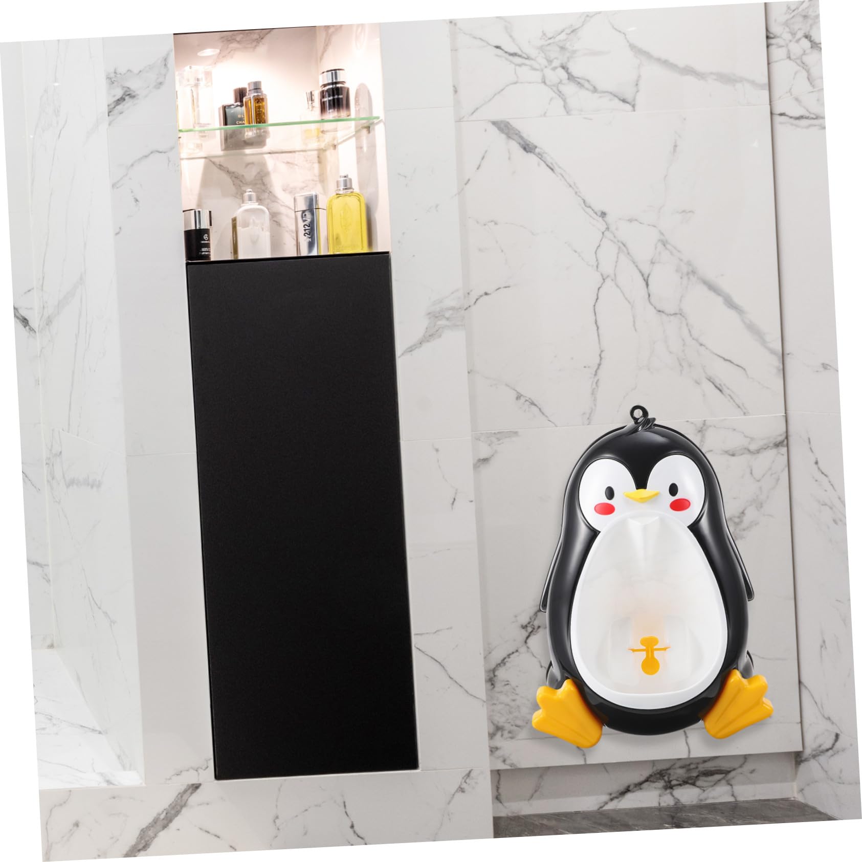 Orinal Infantil Forma de Pingüino de Pie, Negro, Pp