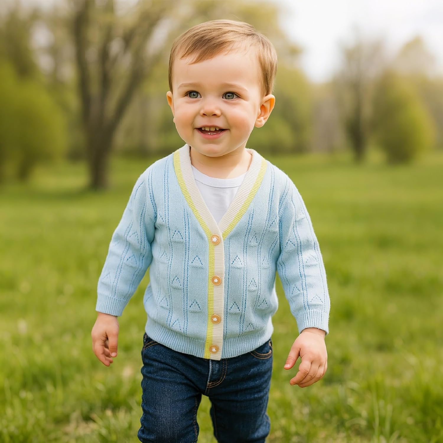 Toddler Boys Cardigan Sweater Boys Long Sleeve V-Neck Cotton Sweater Kids Jacket Knit Button Tops Outwear for Fall Winter - Image 6