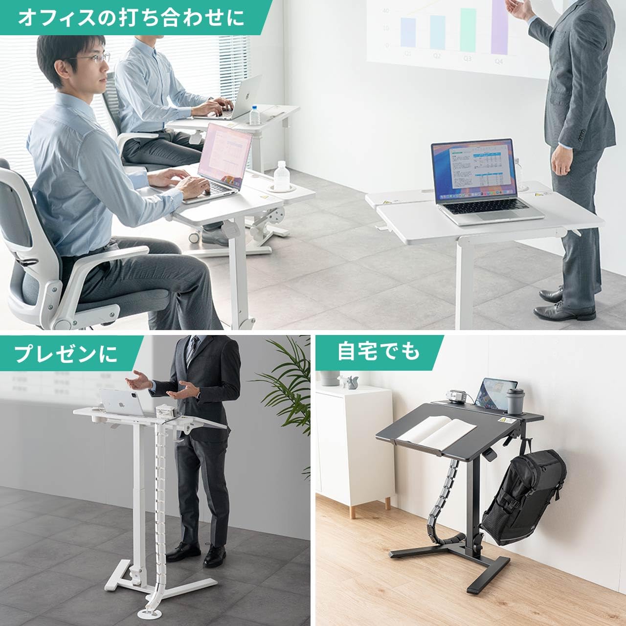 Amazon.co.jp: サンワダイレクト スタンディングデスク 折り畳み