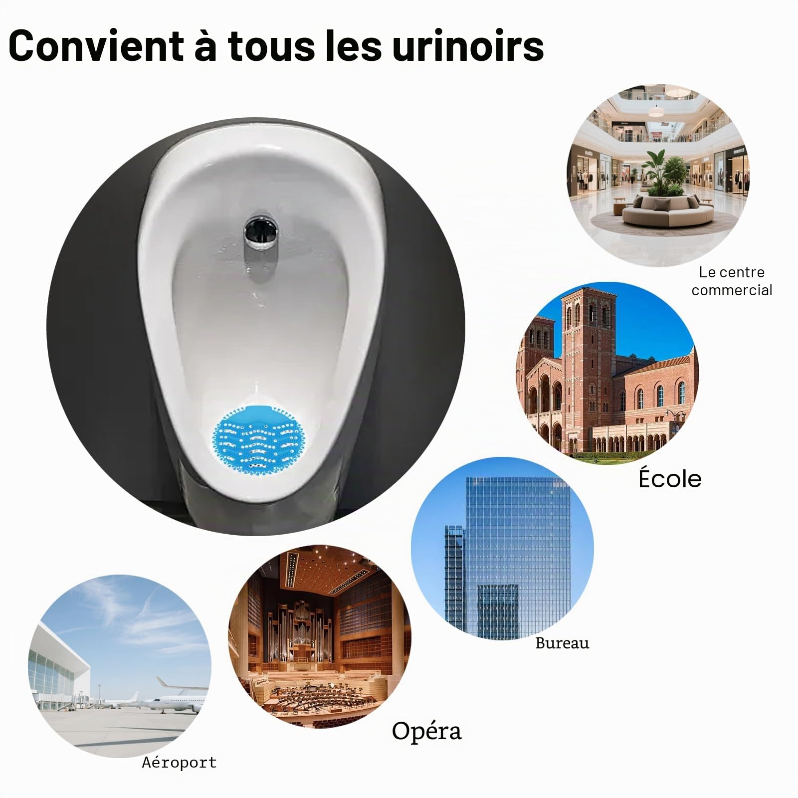 10 Pièces Urinal Screen, Pastilles Urinoir, Anti-éclaboussures Contre les Odeurs, pour les Toilettes, Salles et Hôtels