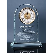 Doctor Gifts for Women &amp; Men &ndash; Appreciation Gifts Glass Clock, Best Doctor Ever Gift for Doctors Day, Birthday, Retirement, Thank You for Male Female &ndash; Gift Box &amp; Card Included, No Battery