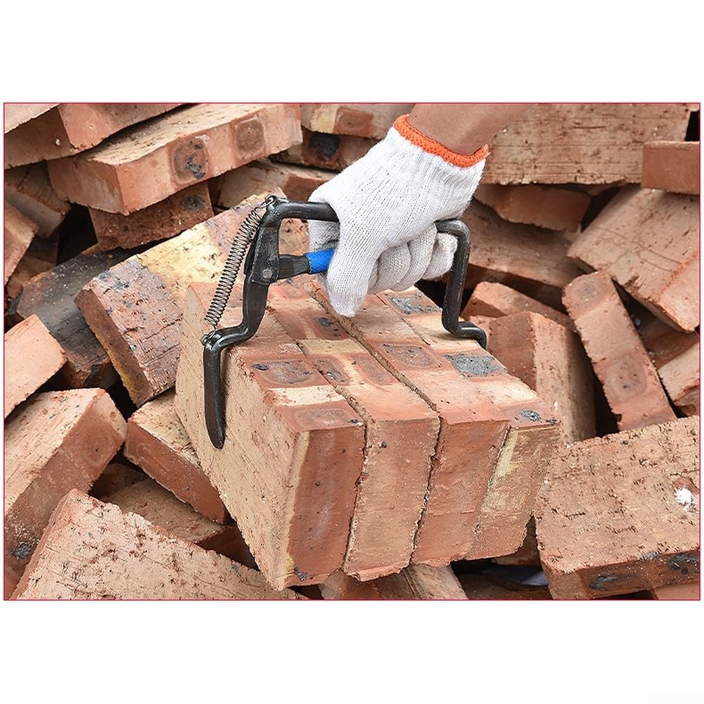 Morsetto per mattoni regolabile resistente con meccanismo a molla per mattoni rossi e blocchi cavi in acciaio ad alto tenore di carbonio con manico ergonomico antiscivolo per cantieri di piccole