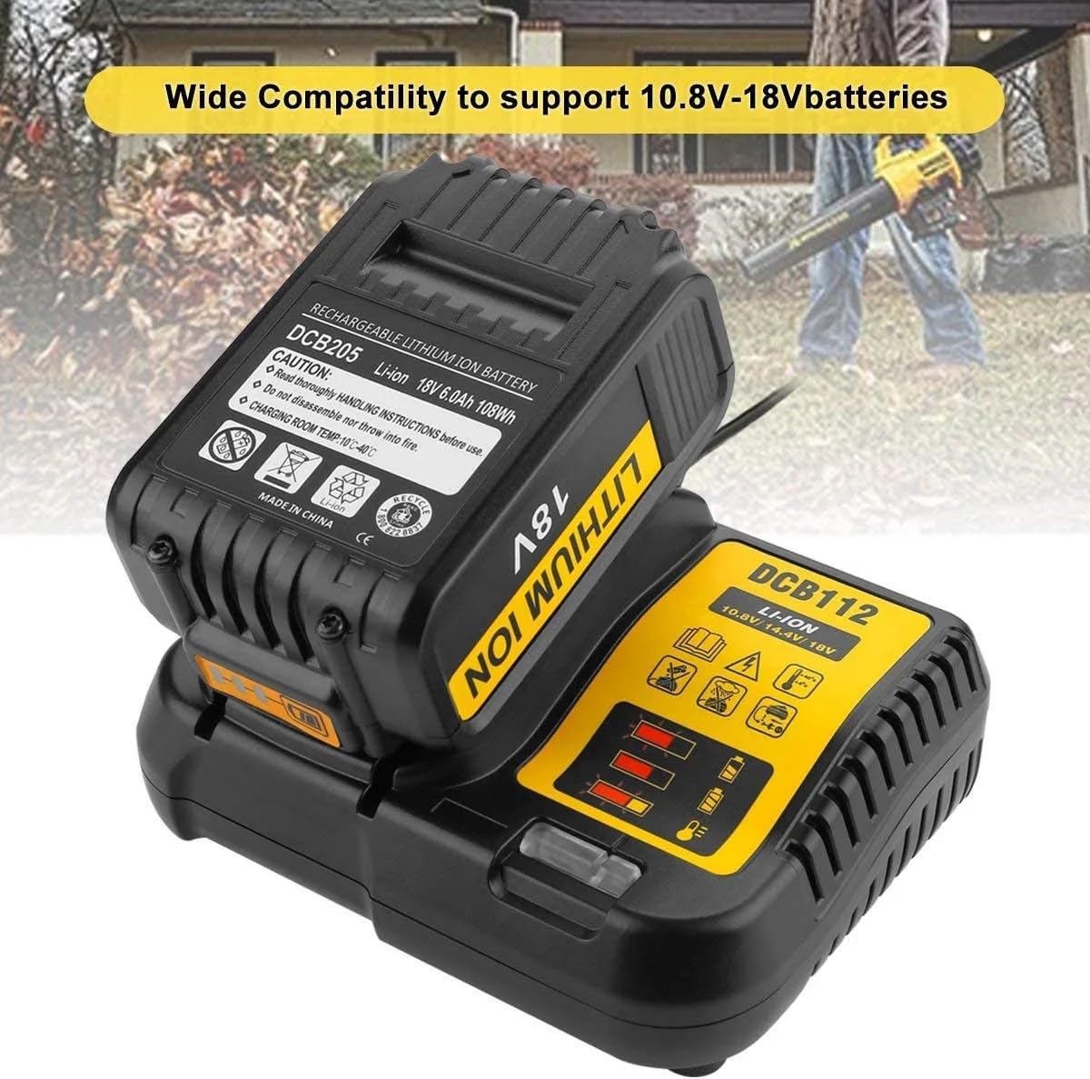 Cargador de batería de Iones de Litio de Repuesto para De-WA-t Accesorios electrónicos de Consumo DCB112 DCB105 DCB015 10.8V 14.4V 18V o (DCB112)