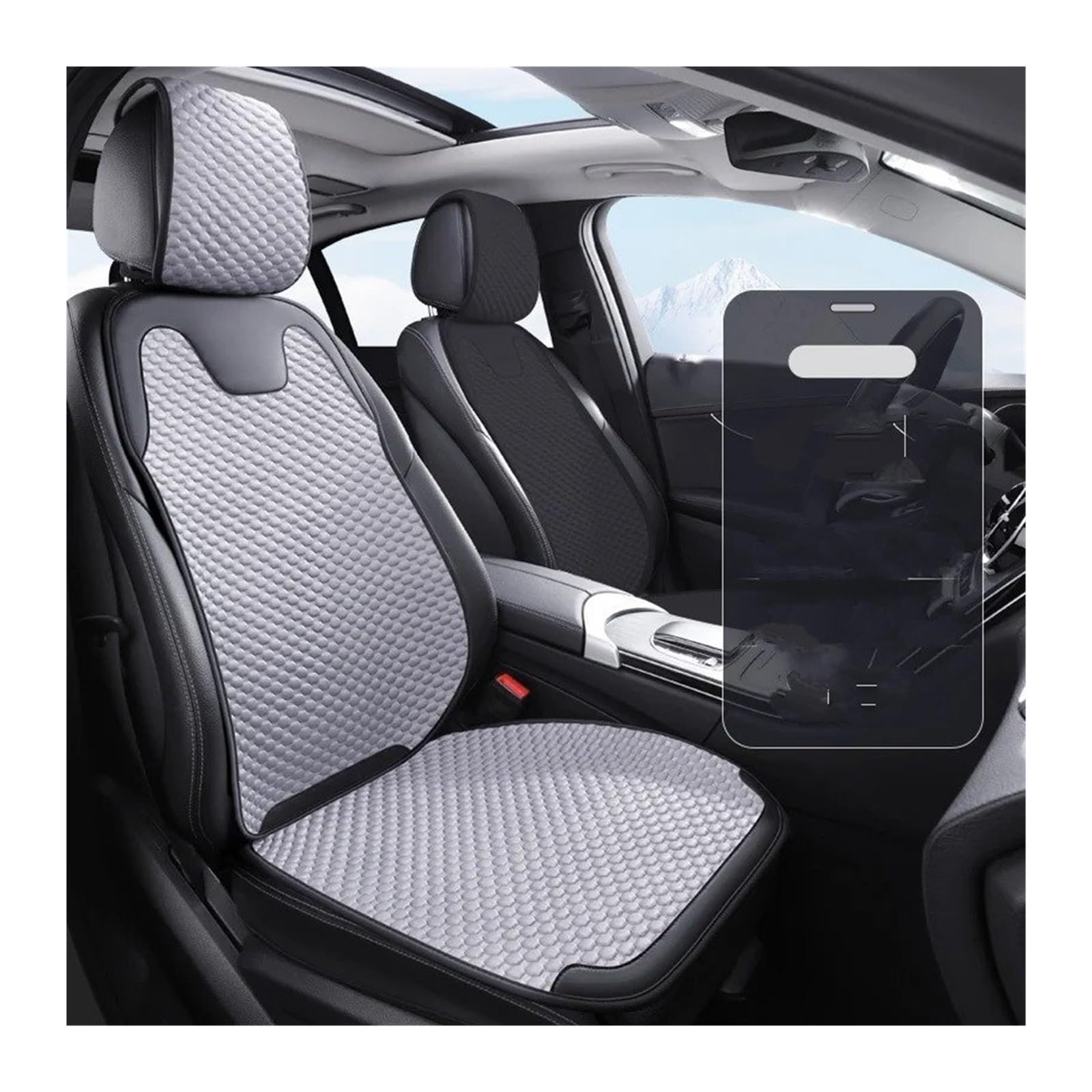 Generico Set Coprisedili Macchina Cuscino Seggiolino Auto Coprisedile Traspirante Assorbimento Sedile Automatico Ghiaccio Universale Set Posteriore Diviso Singola