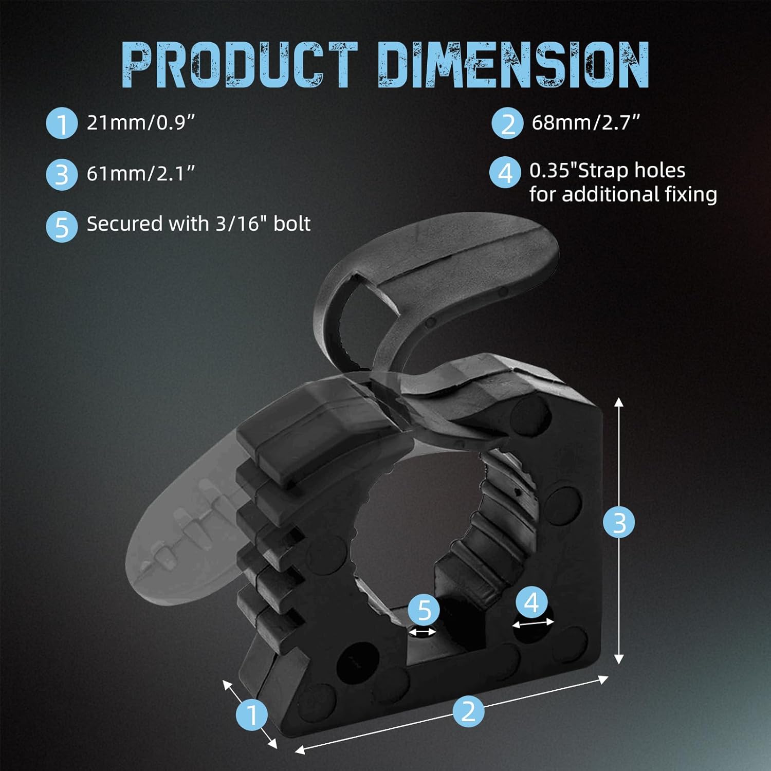 Shovel Mounts Quick Release Rubber Clamp Mounting Bracket Fits 1-1/5''-1-3/5'' Diameter Tool Or Round Tube Compatible With Off-Road 4X4 Parts SUV Boat Or Any Wall 2PCS
