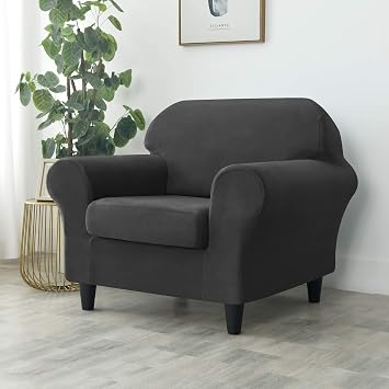 Velvet Sofa Slipcover, Stretch Velvet Sofa Cover 1 2 3 Cushion Couch Covers Sofa Furniture Protector for Pets Kids Small,Black
