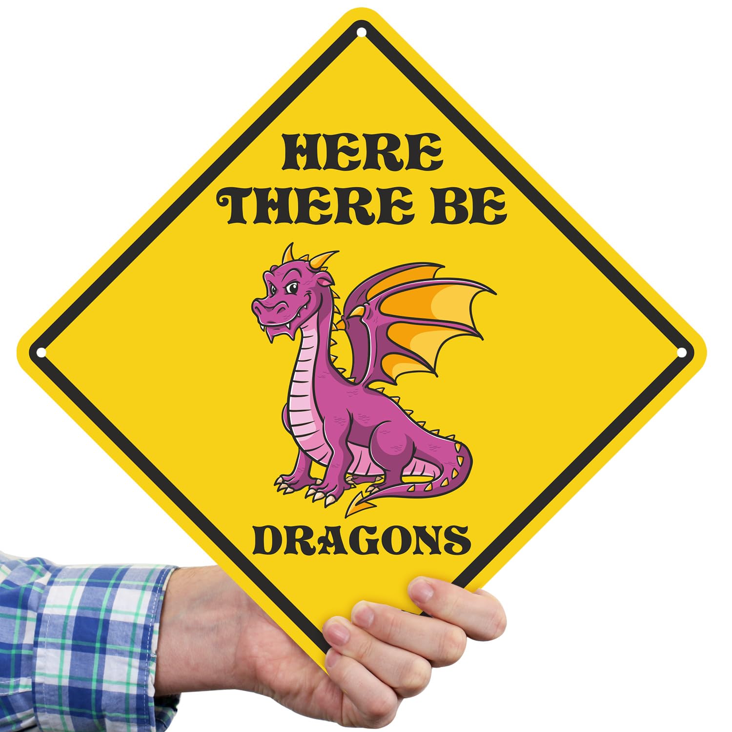 SmartSign Warnschild 'Beware Of Dragons' – 25,4x17,8 Cm, Laminiertes Aluminium – Lustige Wanddekoration