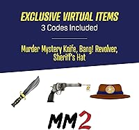 Vista 2 de DevSeries Murder Mystery 2 Collector Bundle - Three Exclusive Virtual Item Codes with Sheriff Plush, Nikilis Squooshems, and Running Victor Hanger