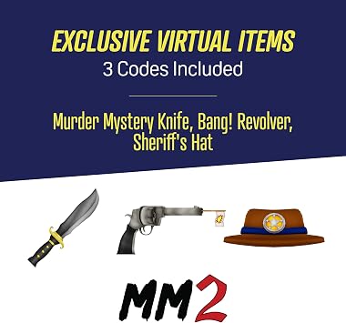 DevSeries Murder Mystery 2 Collector Bundle - Three Exclusive Virtual Item Codes with Sheriff Plush, Nikilis Squooshems, and Running Victor Hanger