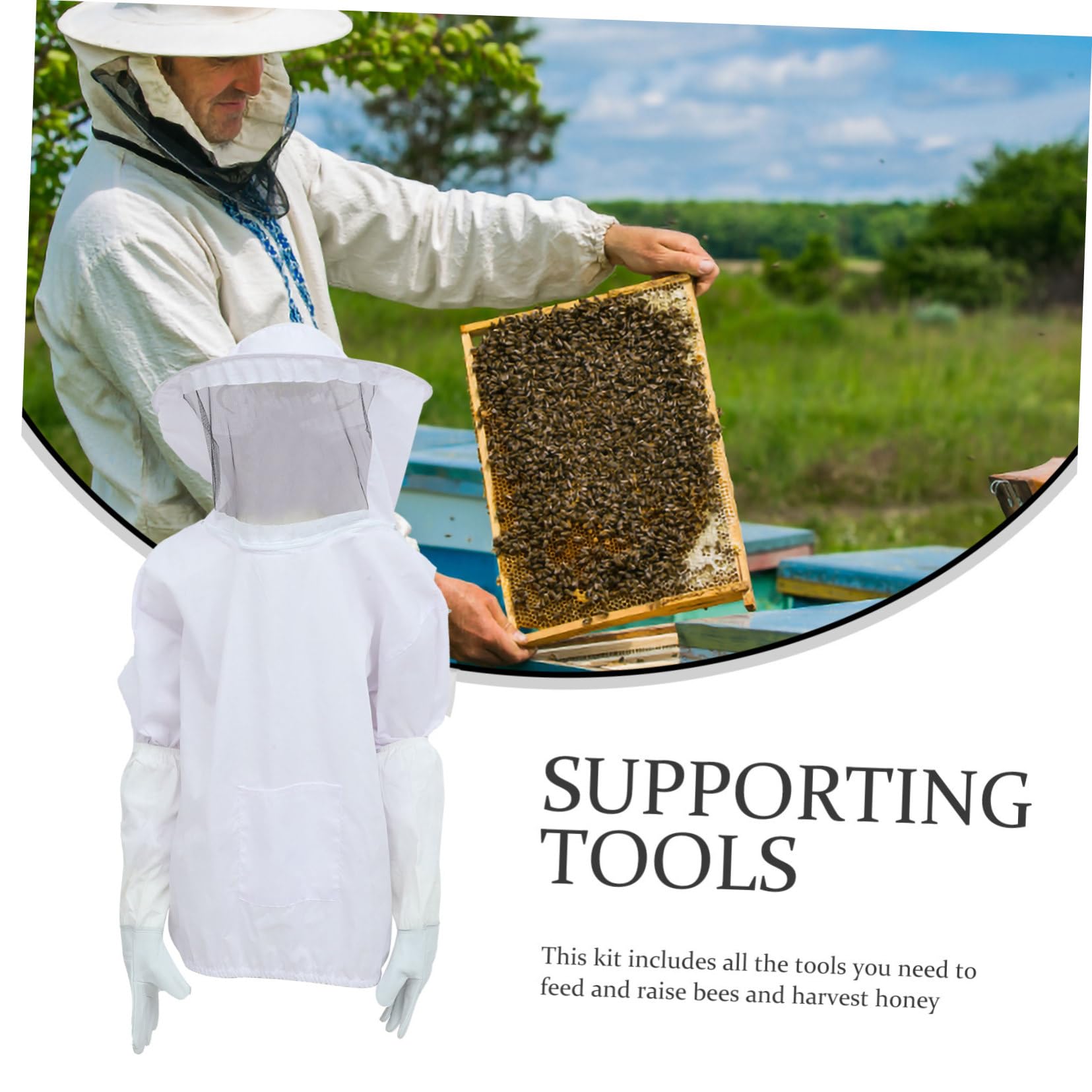SOIMISS Tuta Da Apicoltore Per Apicoltori Cappello Apicoltore Vestiti Da Guanti Lavoro Attrezzatura Per Apicoltura Protettivo Kit Completo Per Apicoltura
