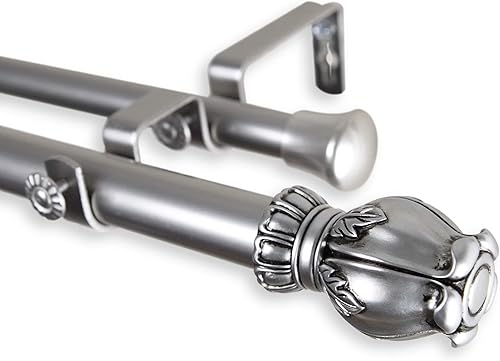 Rod Desyne - Barra de cortina doble (1.0in), color níquel satinado