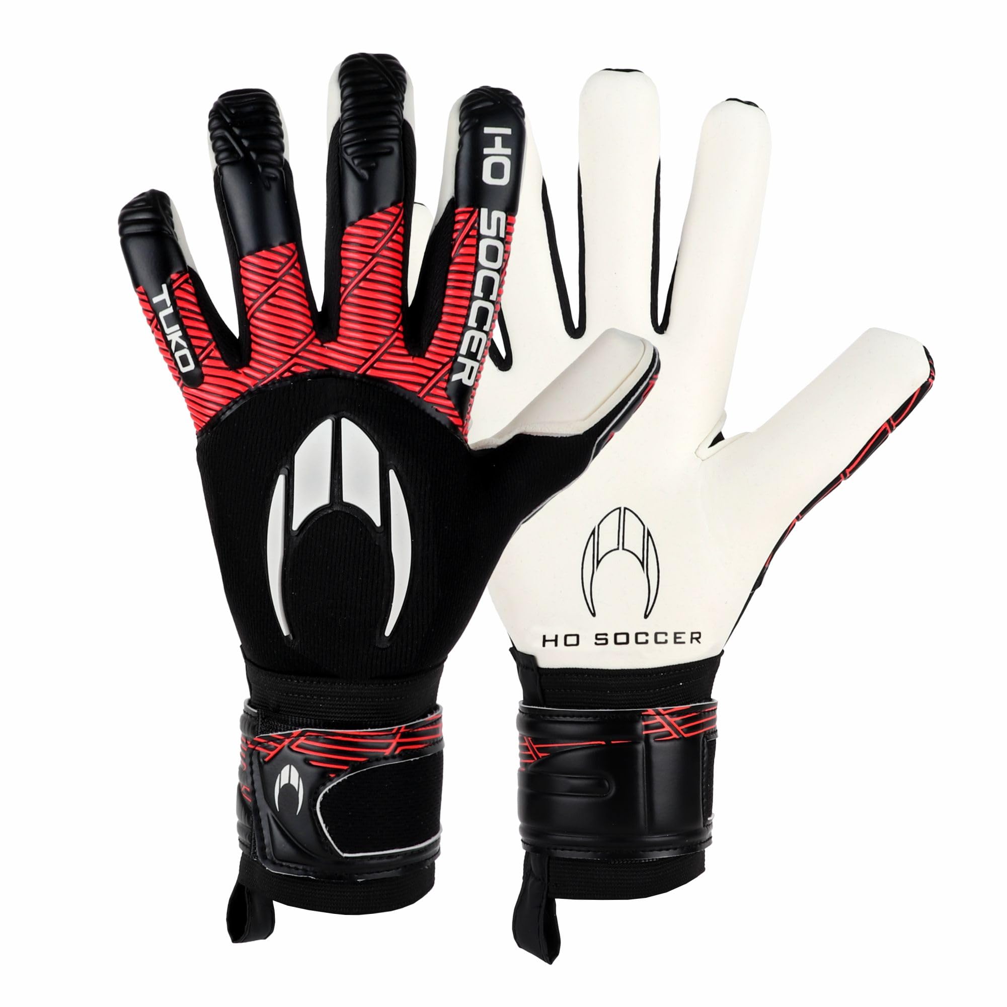 HO Soccer Tuko Prime KONCEPT Red Team, Guantes Portero, Unisex Adulto, Negro/Rojo.