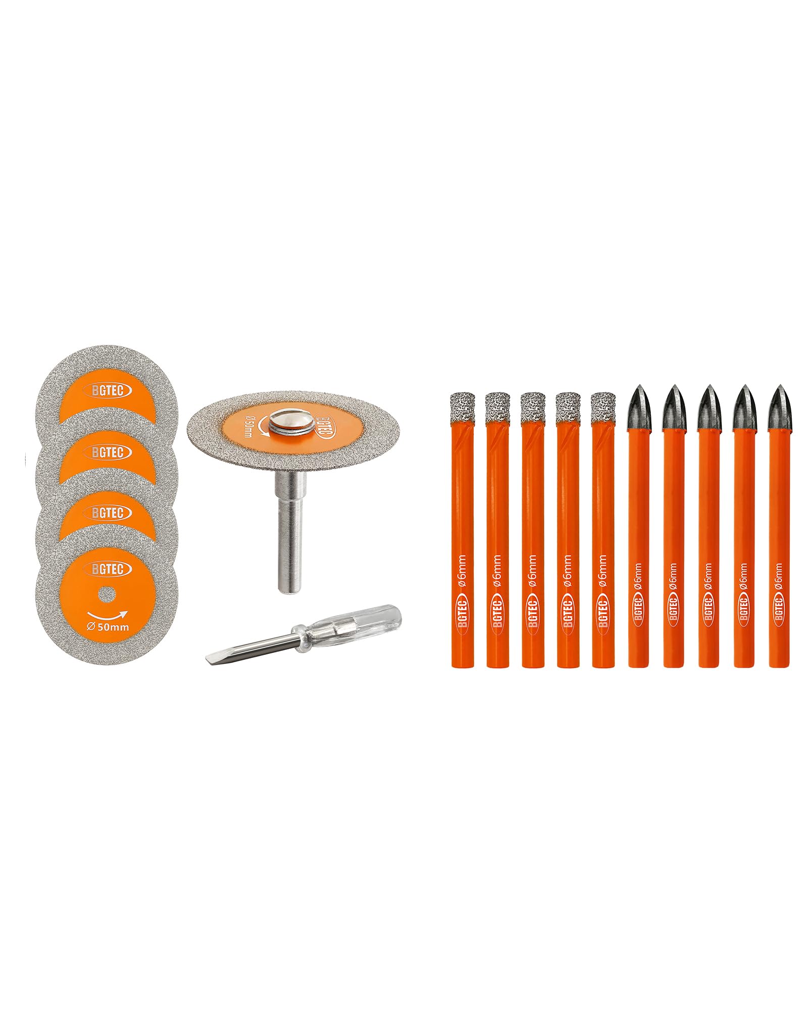 Coffret de mèches diamantées à sec et mini-lames 50mm BGTEC pour verre - 8