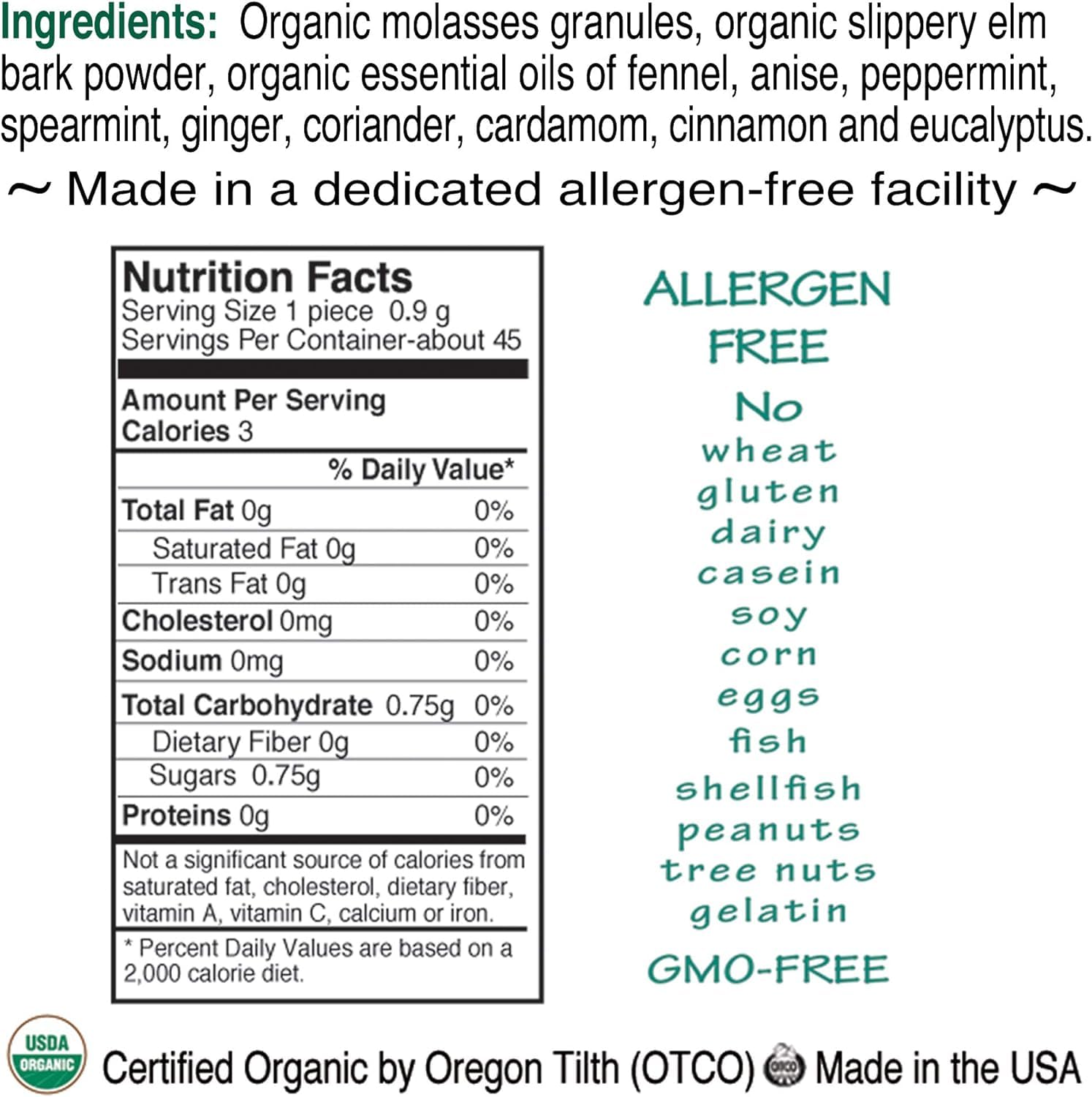 St. Claire's Organics Tummy Soothers, (1.5 Ounce Tin, Pack of 6) | Gluten-Free, Vegan, GMO-Free, Plant-Based, Allergen-Free | Made in The USA in a Dedicated Allergen-Free Facility