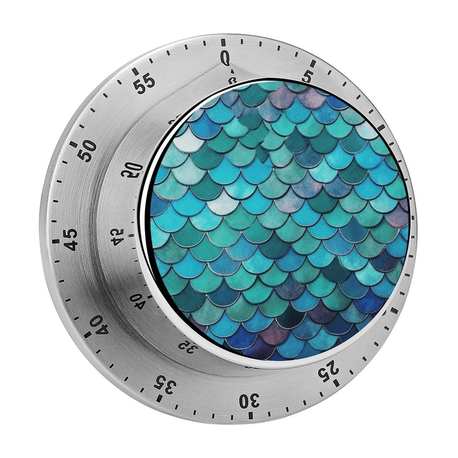 Mermaid Kitchen Timer Chef Cooking Timers Clock with Loud Alarm Exquisite Stainless Steel Mechanical